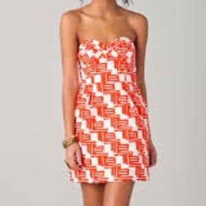 Shoshanna Reilly Zulu Print strapless dress
